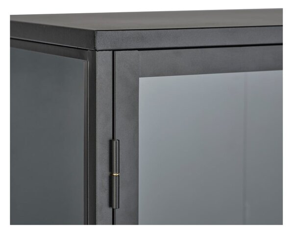 Fekete fém tálalószekrény 90x160 cm Carmel – Unique Furniture
