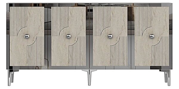 Pega komód, fehér-travertin, 125 cm – TR555CHM1564