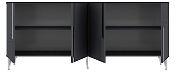 Evva komód, antracit-ezüst, 125 cm