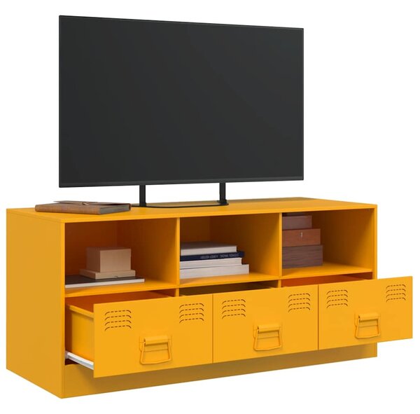 Mustársárga acél TV-szekrény 99 x 39 x 44 cm