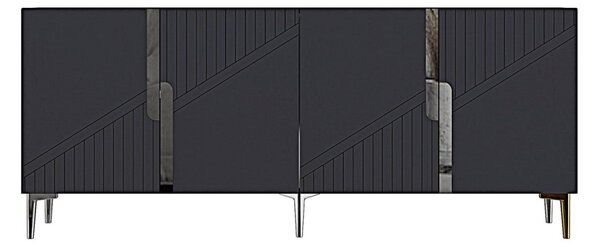 Evva komód, antracit-ezüst, 125 cm