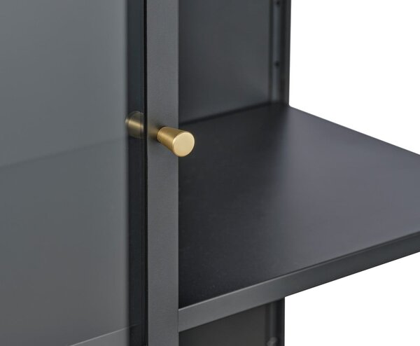 Fekete fém tálalószekrény 90x160 cm Carmel – Unique Furniture