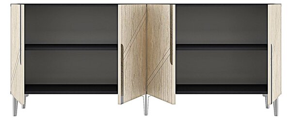Evva komód, antracit-travertin, 125 cm – TR555CHM1574