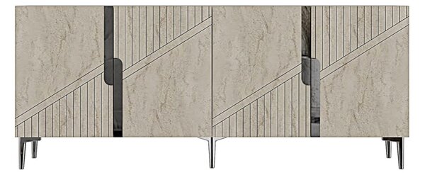 Evva komód, antracit-travertin, 125 cm – TR555CHM1574
