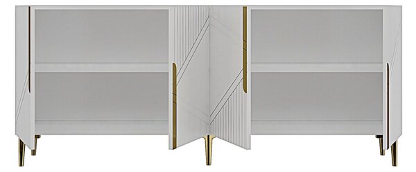 Evva komód, fehér-arany, 125 cm