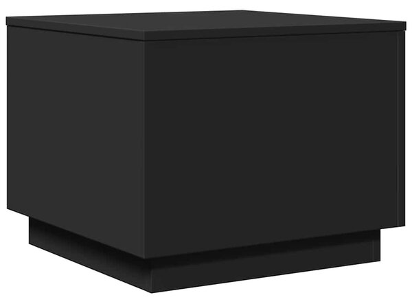 Fekete dohányzóasztal LED-lámpákkal 50 x 50 x 40 cm