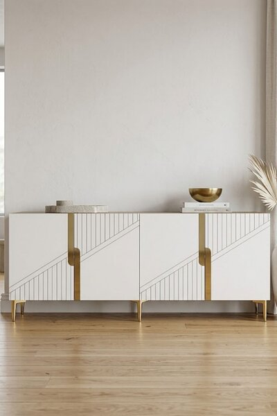 Evva komód, zafír tölgy-fehér, 125 cm – TR555CHM1579