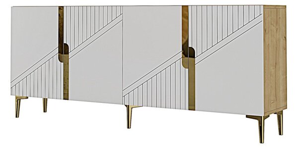 Evva komód, zafír tölgy-fehér, 125 cm – TR555CHM1579