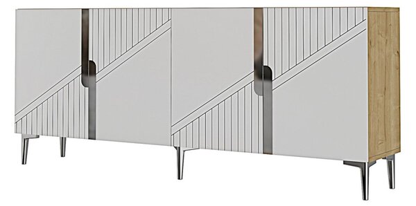 Evva komód, zafír tölgy-fehér, 125 cm – TR555CHM1580