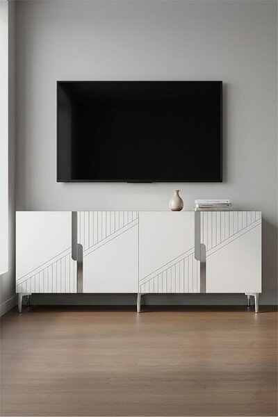Evva komód, zafír tölgy-fehér, 125 cm – TR555CHM1580