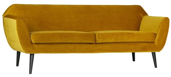 Hoorns Okker sárga bársony kétüléses kanapé Sanba 187 cm
