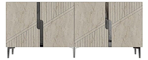 Evva komód, antracit-ezüst, 150 cm