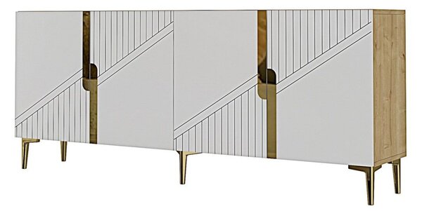 Evva komód, zafír tölgy-arany, 150 cm