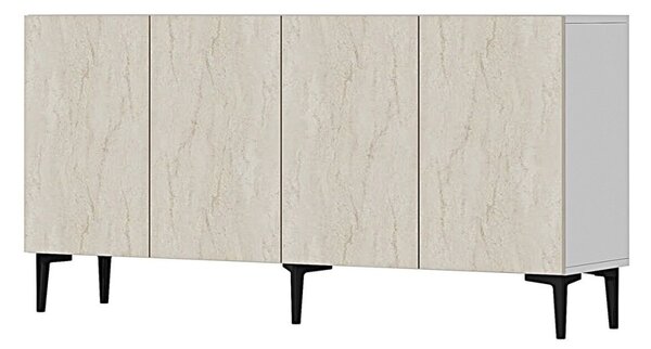Apolos komód, fehér-travertin, 150 cm