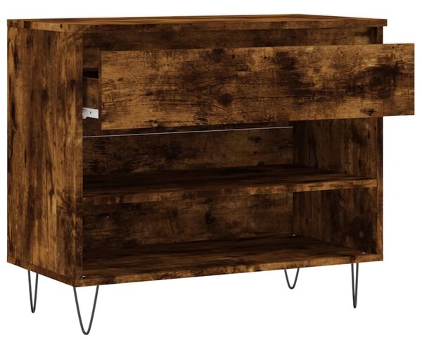 Füstös tölgy színű szerelt fa cipősszekrény 70 x 36 x 60 cm