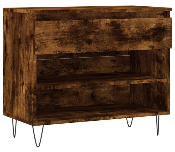 Füstös tölgy színű szerelt fa cipősszekrény 70 x 36 x 60 cm