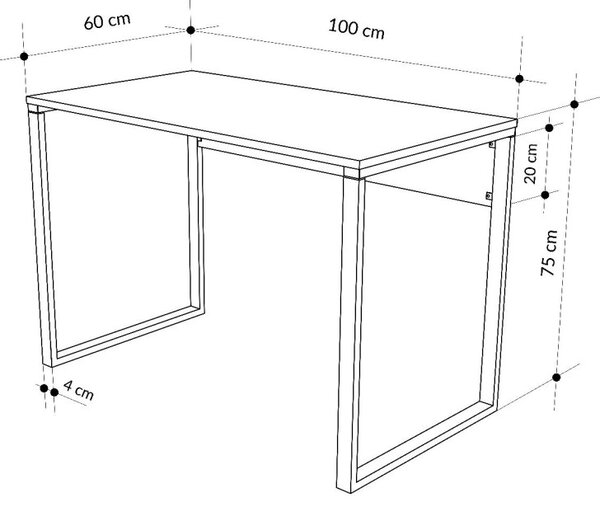 Inna íróasztal, zafír tölgy, 100 cm
