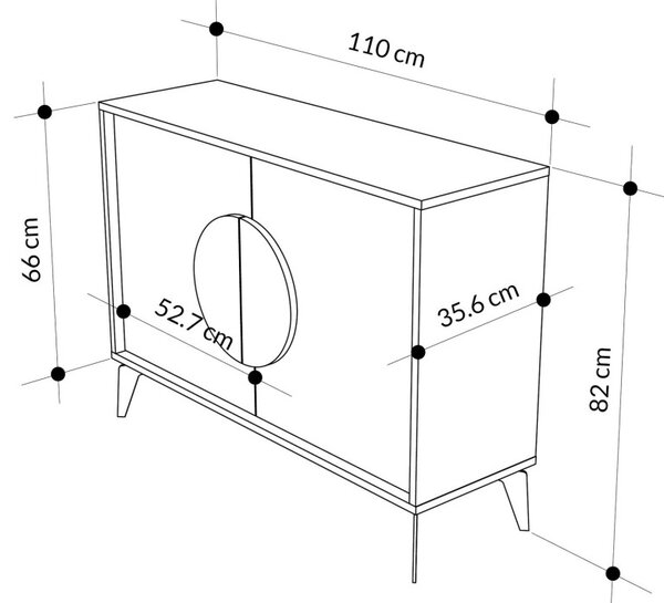 Gora komód, világos mokka-fehér, 110 cm