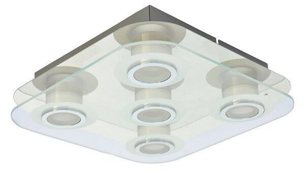 Italux modern LED mennyezeti lámpa flavio fehér króm átlátszó itxmd14088-05f ch