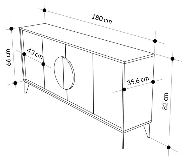 Gora komód, homokkő, 180 cm