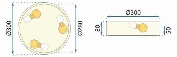 Mennyezeti lámpa APP872-C Arany 30 cm