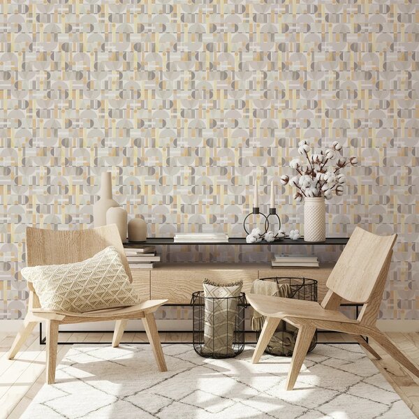 TF30081646 geometrikus mintájú világosszürke tapéta