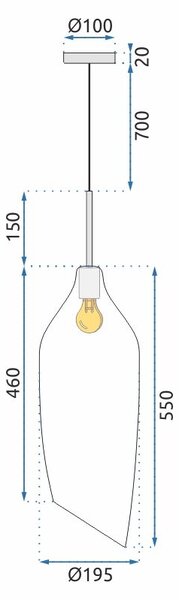 Mennyezeti lámpa APP892-1CP üveg