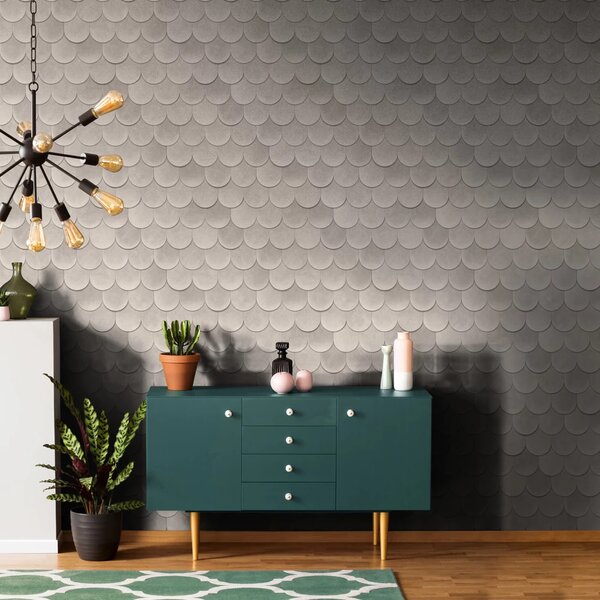 TF30081654 háztetőcserép-mintájú taupe tapéta