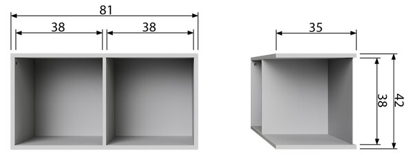 WOOOD Cementszürke fapolc Inara M 81 x 35 cm