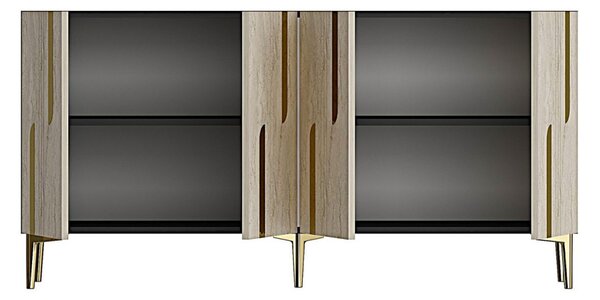Nota komód, antracit-travertin, 150 cm – TR555CHM1698