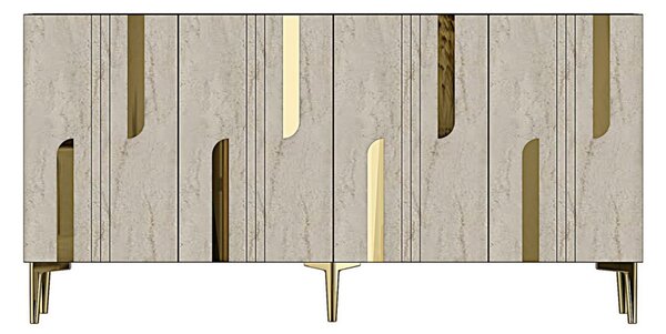 Nota komód, antracit-travertin, 150 cm – TR555CHM1698