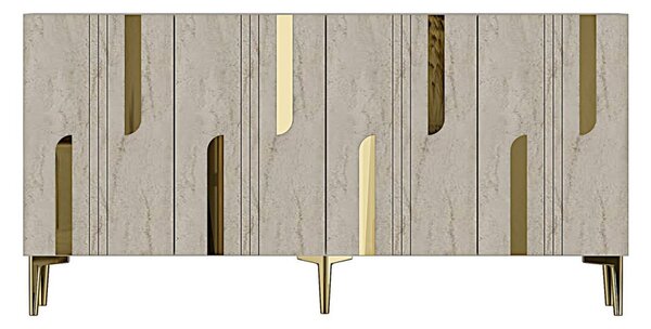 Nota komód, fehér-travertin, 150 cm – TR555CHM1700