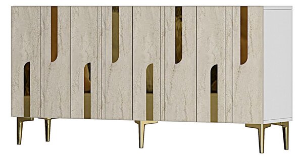 Nota komód, fehér-travertin, 150 cm – TR555CHM1700