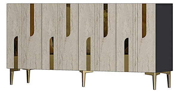 Nota komód, antracit-travertin, 150 cm – TR555CHM1698