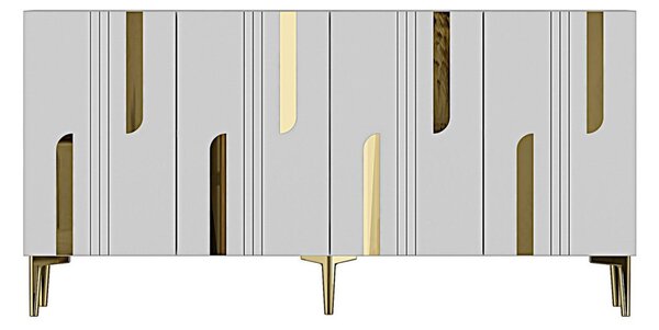 Nota komód, fehér-arany, 150 cm