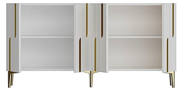 Nota komód, fehér-arany, 150 cm