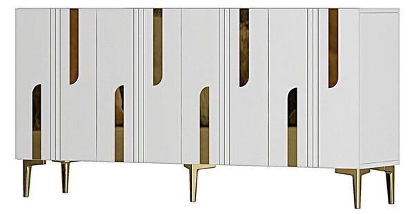 Nota komód, fehér-arany, 150 cm