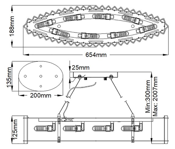 Kichler klasszikus LED függeszték crystal skye króm átlátszó elsklcrystalskyeisle IP44