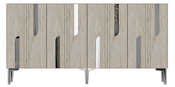 Nota komód, fehér-travertin, 150 cm – TR555CHM1705