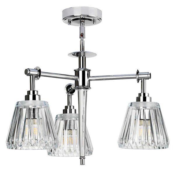 Elstead glamour modern LED függeszték agatha króm átlátszó elsbath-agatha3p-pc IP44