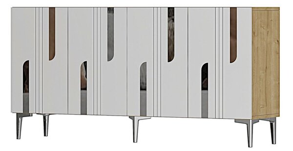 Nota komód, zafír tölgy-fehér, 150 cm – TR555CHM1706
