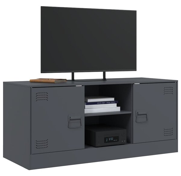 Antracitszürke acél TV-szekrény 99 x 39 x 44 cm