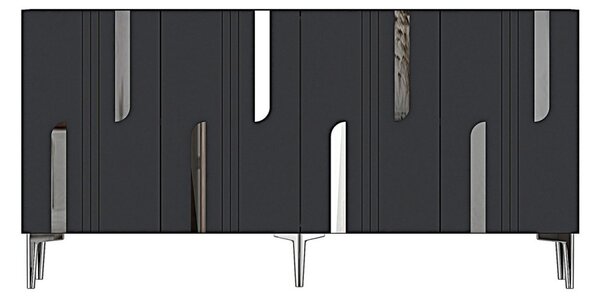 Nota komód, antracit-ezüst, 150 cm