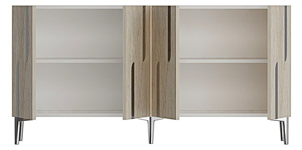 Nota komód, fehér-travertin, 150 cm – TR555CHM1705