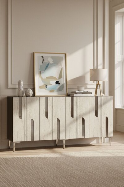 Nota komód, antracit-travertin, 150 cm – TR555CHM1703