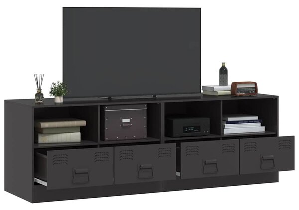 2 db fekete acél TV-szekrény 67 x 39 x 44 cm