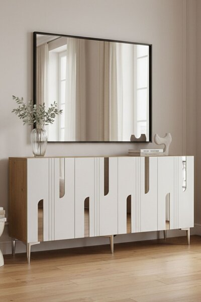 Nota komód, zafír tölgy-fehér, 150 cm – TR555CHM1706