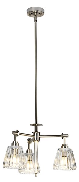 Elstead glamour modern LED függeszték agatha nikkel átlátszó elsbath-agatha3p-bn IP44