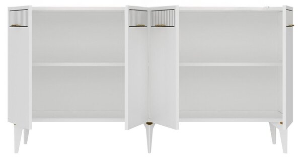 Batum komód, fehér-arany, 150 cm