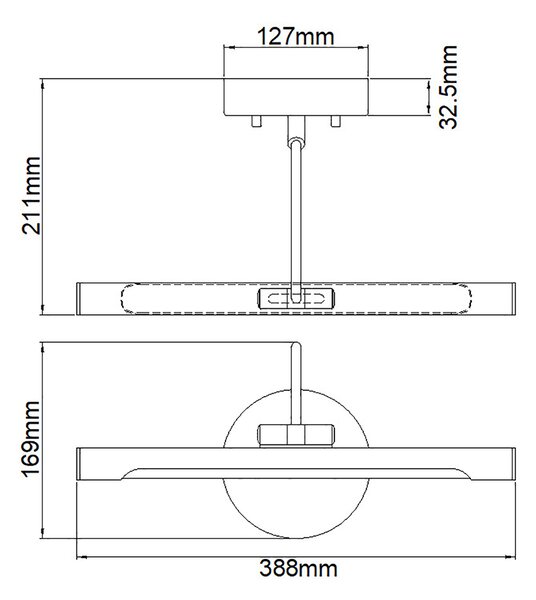 Elstead klasszikus LED falikép világítás alton fehér elsalton-pl-s-wht
